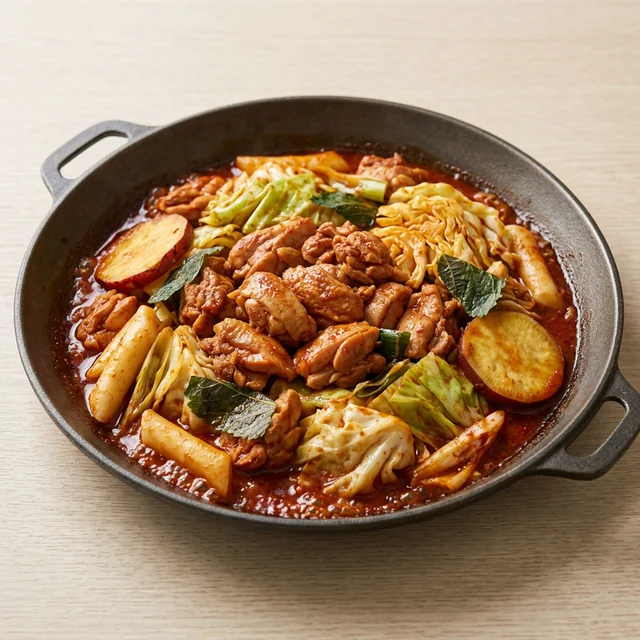spicy stir-fried chicken (닭갈비)