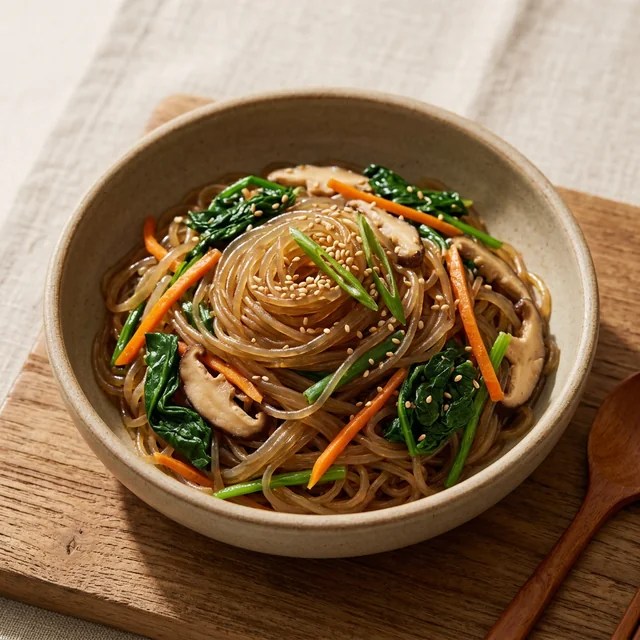 stir-fried glass noodles (잡채)