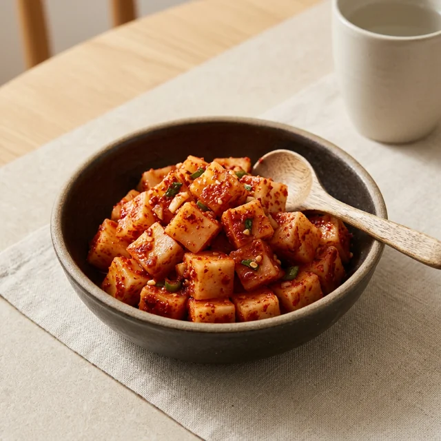 cubed radish kimchi (깍두기)