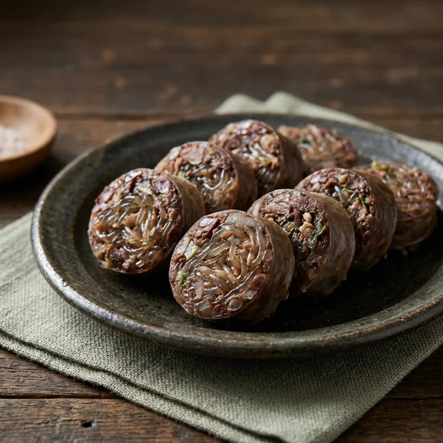 Korean blood sausage (순대)